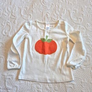Gymboree girls size 3T pumpkin applique long sleeve shirt EUC